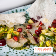Nessia, le bistrot de chef - Paris 3e - sashimi de bar shiso vert