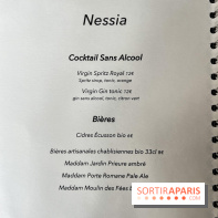 Nessia, le bistrot de chef - Paris 3e - menu - carte cocktail sans alcool - bière