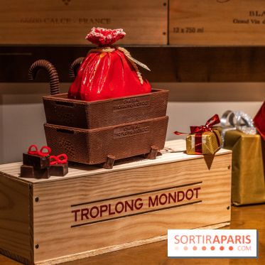 La Bûche de Noël d'Adrien Salavert aux Belles Perdrix de Troplong Mondot 2022 - hotte de vendanges du Père Noël