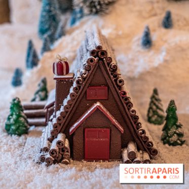 La Bûche de Noël du Plaza Athénée 2022 : le Chalet du Plaza - bûche chocolat