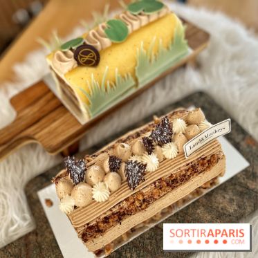 Bûches de Noël végétales des maisons Landemaine et Land&Monkeys