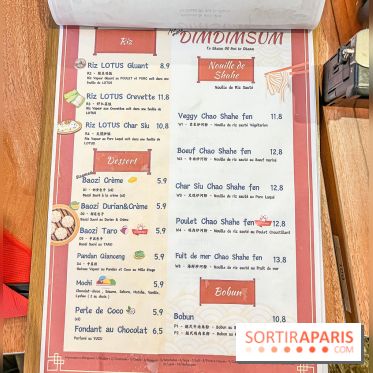 Dimdimsum Paris, le restaurant de vapeurs - menu - carte