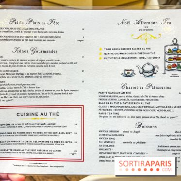 Le Tea Time de Mariage Frère - tea time de Noël - carte - menu