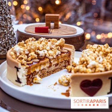 La Bûche de Noël 2022 de l'Hôtel Fouquet's paris par Anthony Coquereau - pop corn