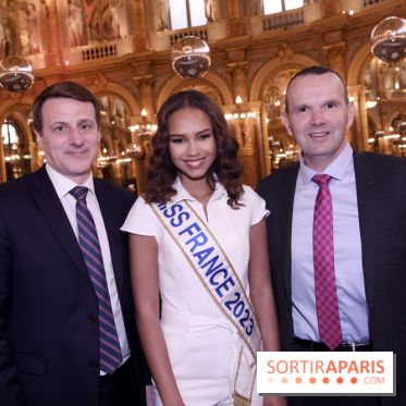 © Rachid Bellak - Simon Riondet patron de la BRI, Indira Ampiot Miss France et Ghislain Réty patron du GIGN