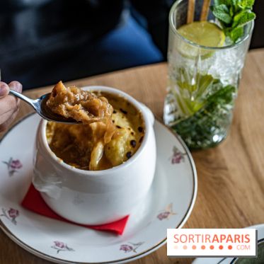Papa Pool, le restaurant d'Arnaud Delvenne et Stéphane Rotenberg à Clamart -  soupe à l'oignon