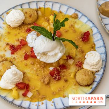 Le Nid, le restaurant-terrasse sur berge à l'Isle-Adam -  carpaccio d'ananas