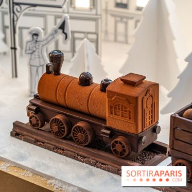 La bûche petit train de Noël du Cheval Blanc 2023 et galette des rois 2024 - A7C0736