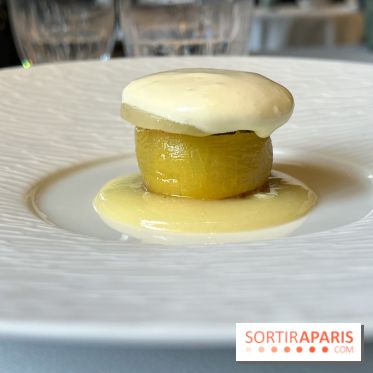 Menu chasse Le Gabriel, La Réserve - Dessert kiwi, noisette, Chartreuse