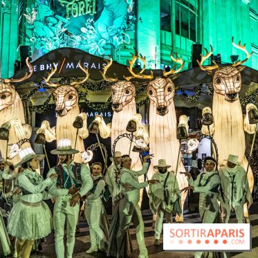 Inauguration des vitrines et décorations de Noël du BHV Marais à Paris 2023