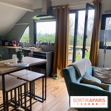 Le Domaine des Cabanes de l'Île - Cabane en bois Le nid Salon et Terrasse.HEIC