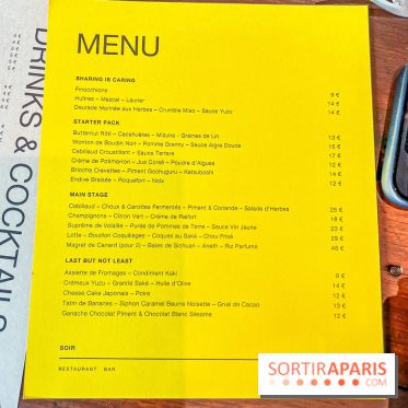 Maison Jaune, le restaurant-péniche de Boulogne-Billancourt - menu