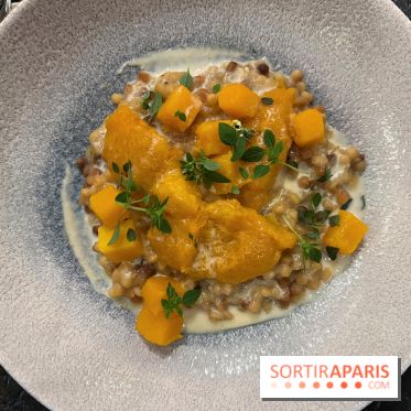 Ma Dame, le restaurant de l'hôtel Marignan Champs-Elysées - Risotto fregola sarda butternut