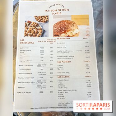 Maison Sibon Paris, la pâtisserie libanaise à la fois salon de thé et glacier - Menu
