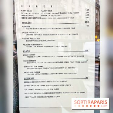 Caillebotte Bistrot Gourmand, la pépite du 9e - carte - menu