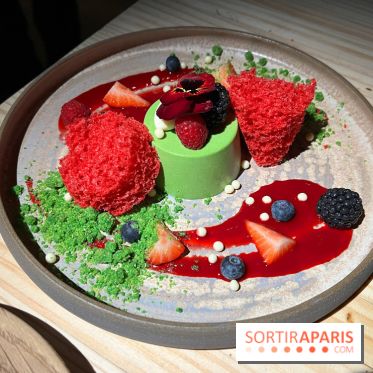 Marie Akaneya - Dessert matcha et fruits