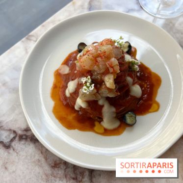 Adami - Spaghetti, myrtilles, gambero rosso