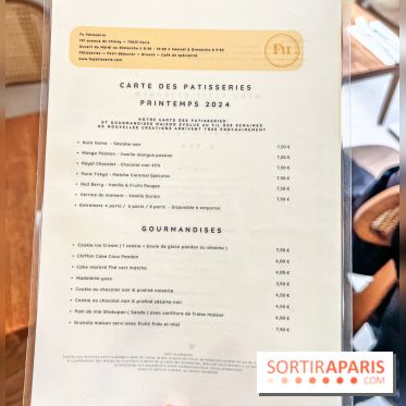 Fu Patisserie et coffee shop Paris 13e - carte - menu