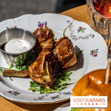 Festival, le café-restaurant rue Étienne Marcel  -  fleurs d'artichaut croustillantes