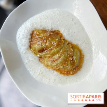 Auguste - Ravioles au parmesan, langoustines, avocat