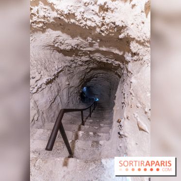 Le Château de la Roche Guyon, le château troglodyte dans le Val-d'Oise - 95 -  escalier dans la roche