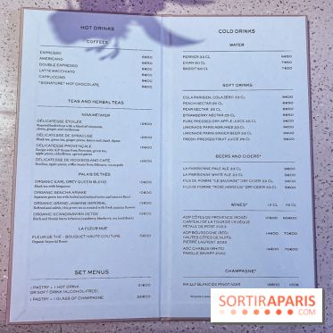 Le Café de la Rose Lancôme par Nina Métayer sur les Champs-Elysées à Paris - la carte - le menu