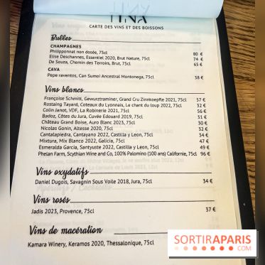 Tina restaurant - bar à Tapas Paris 6  - carte - menu