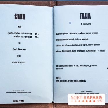 Fana Bistrot, le restaurant bistronomique du 18e avec terrasse et vue Sacré Cœur - carte - menu
