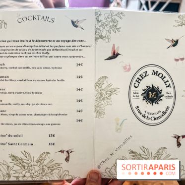 Le brunch à volonté de Chez Molly à Versailles dans les Yvelines - 78 - carte cocktails