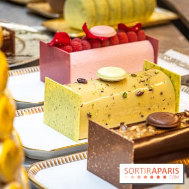 La bûche coffrets de Noël en trompe l'œil de Ladurée 2024 par Julien Alvarez et les créations de fête -  A7C2315