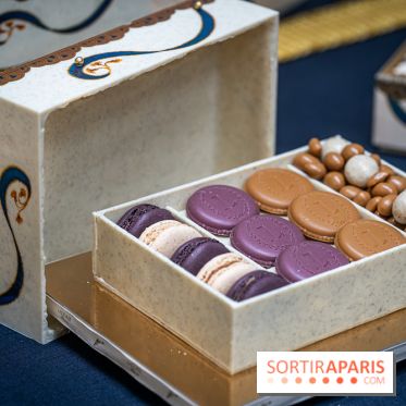 La bûche coffrets de Noël en trompe l'œil de Ladurée 2024 par Julien Alvarez et les créations de fête -  macarons