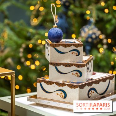 La bûche coffrets de Noël en trompe l'œil de Ladurée 2024 par Julien Alvarez et les créations de fête -  A7C2333