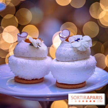 Le sublime tea time de Noël du Lutetia 2024 par Nicolas Guercio - les photos  -  Pavlova exotique à la coco, passion et mangue