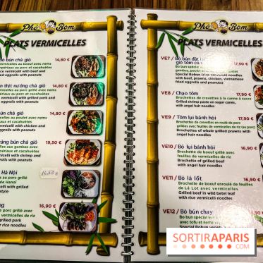 Pho Bom, le restaurant vietnamien, temple du pho et des nouilles Paris 13e - carte - menu - tarifs - prix