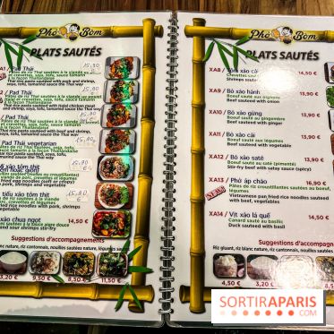 Pho Bom, le restaurant vietnamien, temple du pho et des nouilles Paris 13e - carte - menu - tarifs - prix