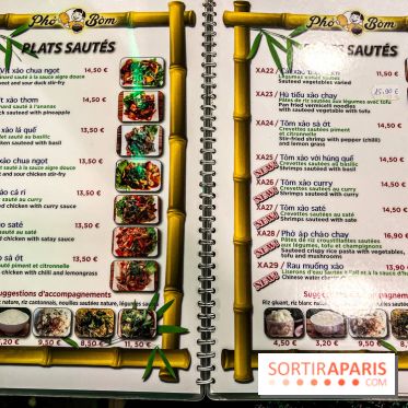 Pho Bom, le restaurant vietnamien, temple du pho et des nouilles Paris 13e - carte - menu - tarifs - prix