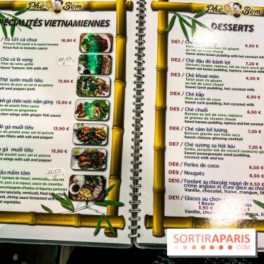 Pho Bom, le restaurant vietnamien, temple du pho et des nouilles Paris 13e -carte - menu - tarifs - prix