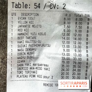 Pink Koï Paris - restaurant japonais - Note 