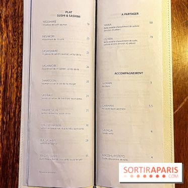 Pink Koï Paris - restaurant japonais - carte - menu