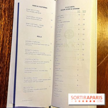 Pink Koï Paris - restaurant japonais - carte - menu