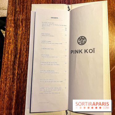 Pink Koï Paris - restaurant japonais - carte - menu