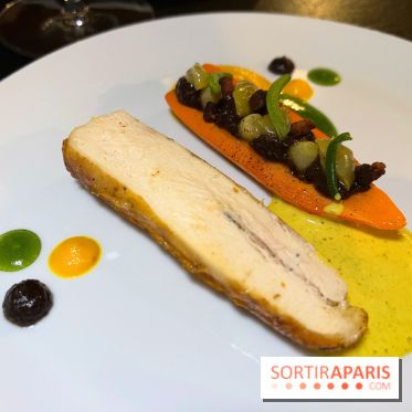 Campelli - Volaille, carotte glacée, raisins