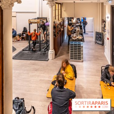 Climbing District Sèvres-Lecourbe, la salle d'escalade dans l'ancienne église Sainte-Rita dans le 15e -  A7C2055