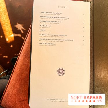 Kinugawa Rive Gauche à Paris, le restaurant en rooftop de l'Hôtel Sax - carte - menu