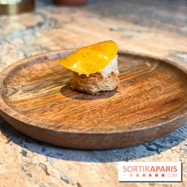 Restaurant Alan Geaam - Chair de tourteau et oursin, mayonnaise citron, kadaf croustillant