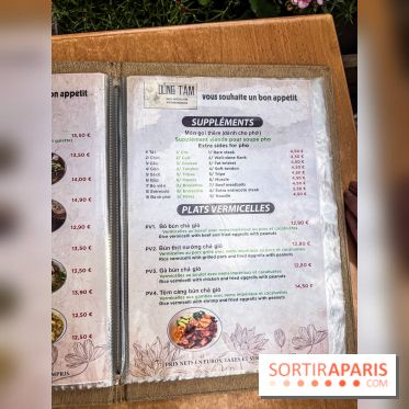 Dong Tam restaurant vietnamien Paris 13e -  carte - menu