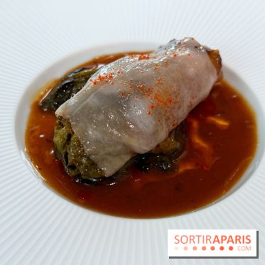 Geoélia - Sucrine braisée, jus de homard, sauce Grand Veneur