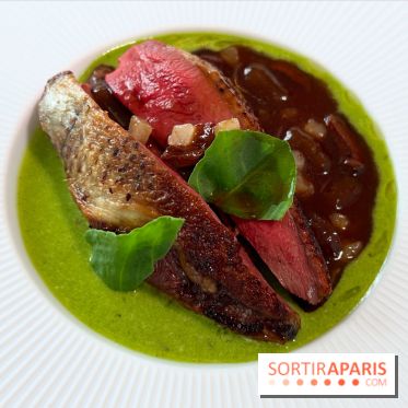 Geoélia - Pigeon rôti, gnocchi aubergine, velouté oseille
