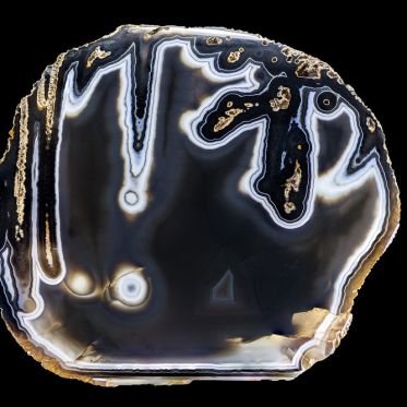 Rêveries de pierres : Poésie et minéraux de Roger Caillois  - Onyx dit Calligraphie, Paris, MNHN, collection de minéraux et gemmes, cliché François Farges 1500x1000