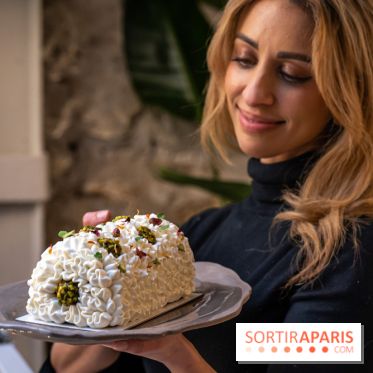 Bûche de Noël Paris-Brest pistache et tropicale de Nour Kandler - Lalla Coffee - A7C02406